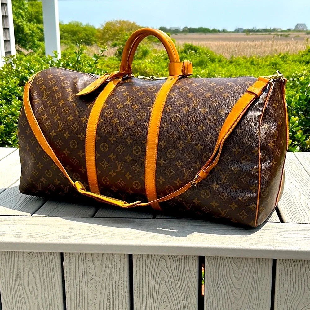 Louis Vuitton Monogram Canvas Brown & Tan Travel Duffel